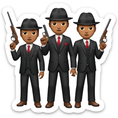 3 mafia members guns sticker