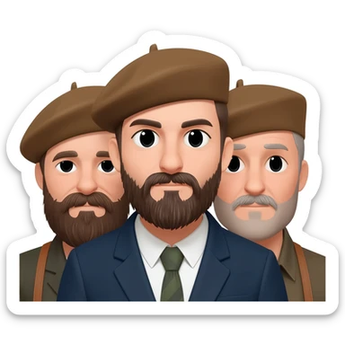 bearded men in berets sticker