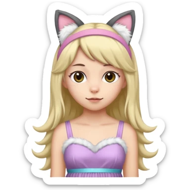 femboy (feminine boy who wears ears a tail and dresses like a girl) sticker