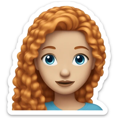 Beautiful girl with long ginger hair blue eyes and really long eyelashes sticker