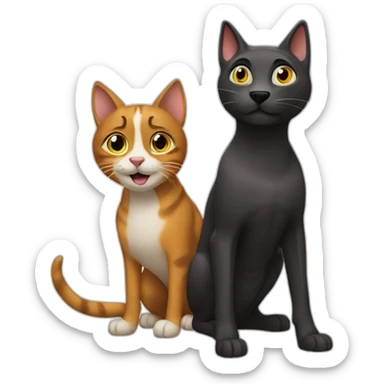 Cat-with-catdog sticker