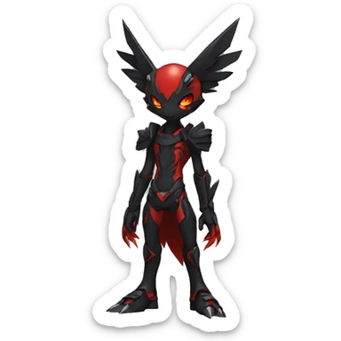  Cool Edgy Black Red godly Digimon-Fakemon full body sticker