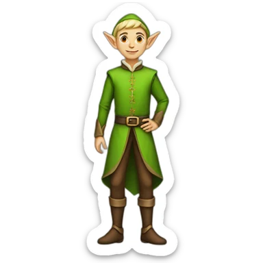Male elf full body sticker