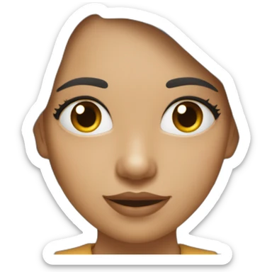 chica pelo rizo largo morena de ojos marrones con pendientes de aro pequeños en plata sticker