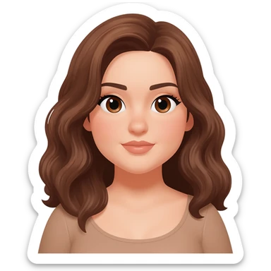 Plus size women  brown eyes ,brown wavey hair sticker