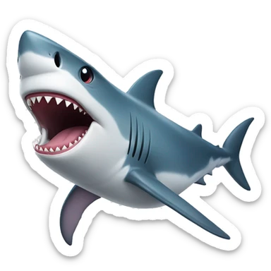shark with tongue out  sticker