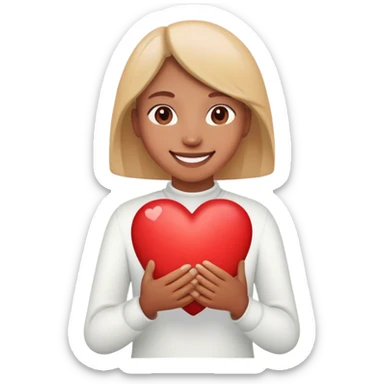 Smile with a heart sticker