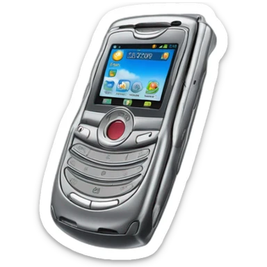 silver Motorola Razr V3 mobile device with the iconic clamshell design. sticker
