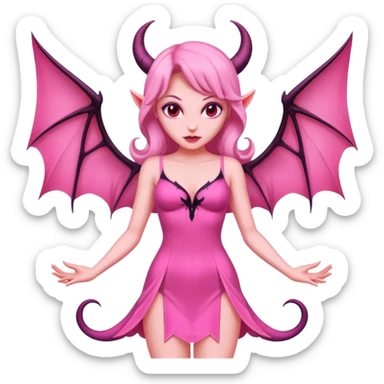 succubus pink dress sticker