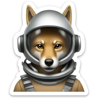 A coyote in a space helmet sticker