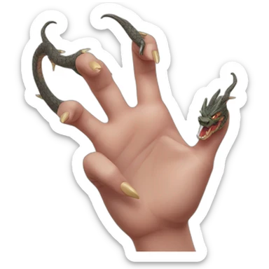 chinese dragon hand with nails sticker