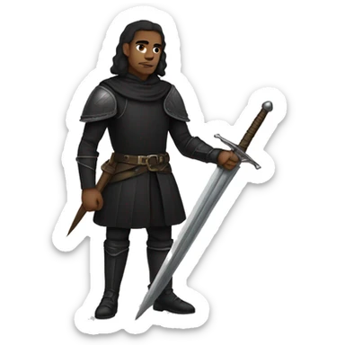 lightskin guy with black medieval clothes and daggers on guard sticker