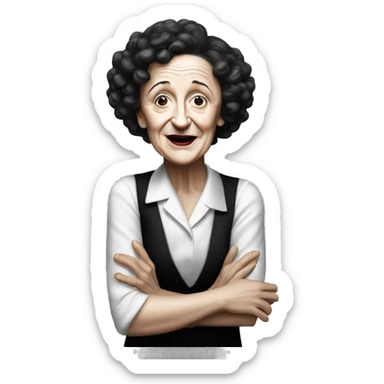 black and white emoji, in clasic emoji style, EDITH PIAF, actres sticker