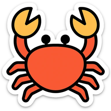 color outline icon style crab named Jimmy sticker