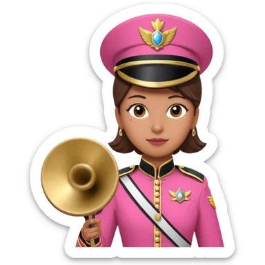 Parade Marchers, drum major, pink uniform famale sticker