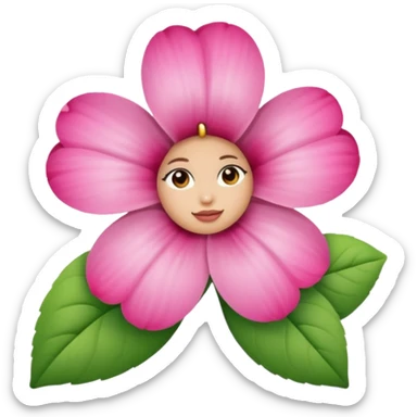 a pink flower who is wearing earrings sticker