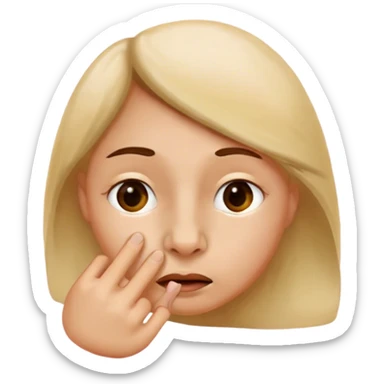 A face picking its nose. sticker