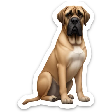 English mastiff sitting on women sticker