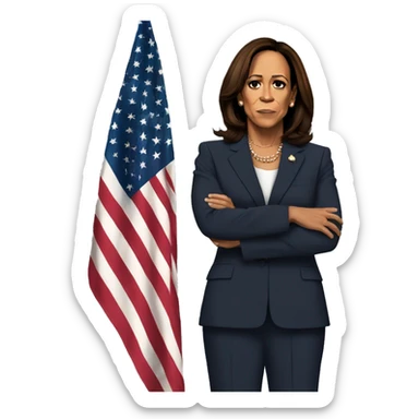 sad kamala harris full body sticker