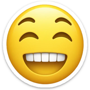 smiling emoji with yellow bone in it’s mouth sticker