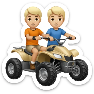 Can you make 2 blonde boys kids riding four wheelers sticker