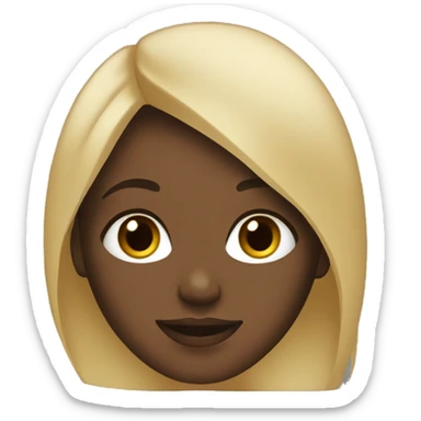 black girl with blonde hair and brown eyes  sticker