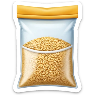 rice grains in a bag sticker