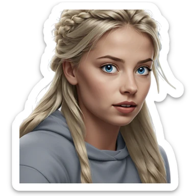 blonde girl with blue eyes sticker
