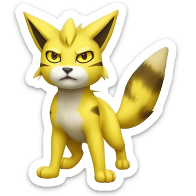 Yellow lombax-Zeraora-Renamon-cat full body sticker