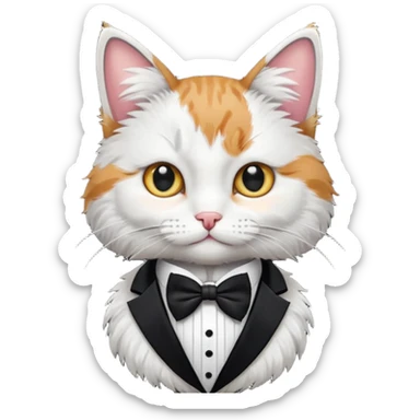 Cat wearing a tuxedo sticker
