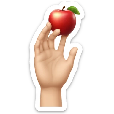 Hands with red apple in palm sticker