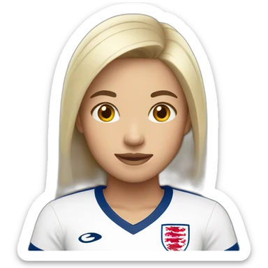 asian woman with england football shirt sticker