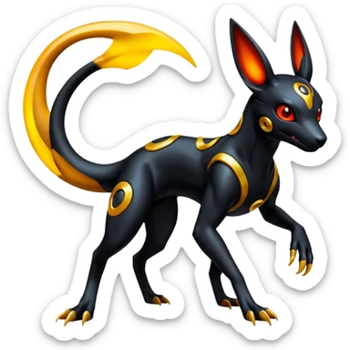 Futuristic Salandit-Electrike-Umbreon-Houndoom-Genesect-Pokémon-Fakémon-hybrid-creature sticker