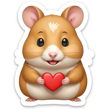 happy love smile hamster sticker