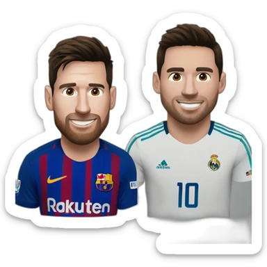 Messi qui regarde ronaldo à jeu nous sticker