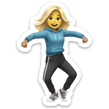 blonde girl dancing in sweatpants  sticker
