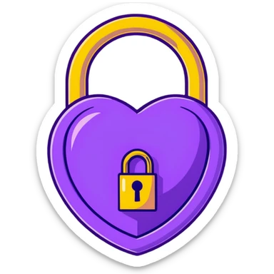 An enchanted golden lock with magical sparkles and purple energy radiating from it sticker