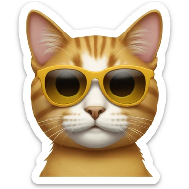 Cat with sunglasses sticker