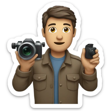 homme avec une caméra à la main sticker