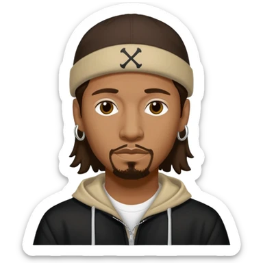 Wish Bone of bone thugs-n-harmony with dark brown hair sticker