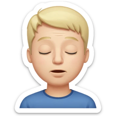 A male with closed eyes but the mouth is whistling sticker