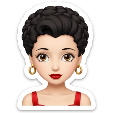 Please change her hair to Betty Boop hairstyle  sticker