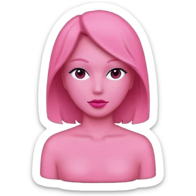 silueta de mujer rosa sin cara sticker