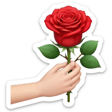 Flower 🌹in hand whiteout face  sticker