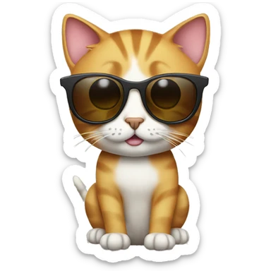 Cat with sunglasses sticker