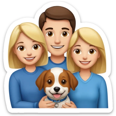 couple and their pet dog sticker
