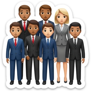 lots of people in suits on the cover of the textbook sticker