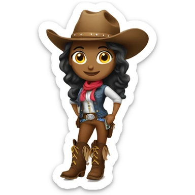 Cowgirl wearing boots sticker