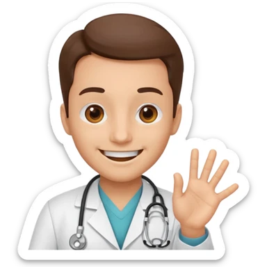 cartoon face for  a doctor and he said ok sticker