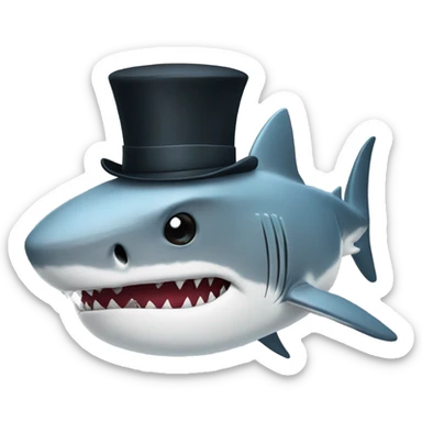 Shark with tophat sticker